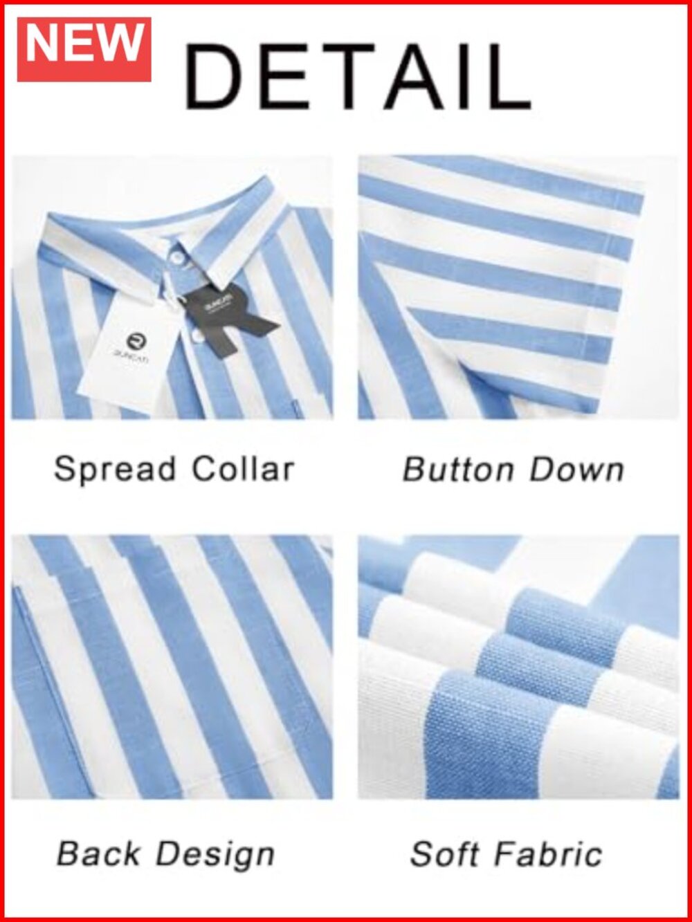 Mens Linen Short Sleeve Striped Button Down Shirt Casual Beach Vacation Top - Picture 5 of 6